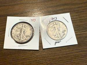 lot 55 image: 2 1943 Liberty Half Dollars