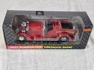 lot 2 image: 1937 Ahrens-Fox Firetruck Bank 130 Scale Model