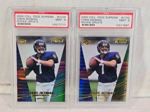 lot 66 image: Lot of 2 Chris Redman Football Cards Both Graded Mint 9 by PSA - 2000 Coll. Edge Supreme Rookie Update