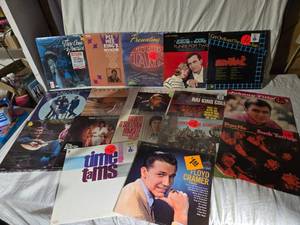 lot 153 image: Vintage Vinyl Records including Pee Wee Kings Biggest Hits, Smokey Robinson and The Miracles, and Nat King Cole