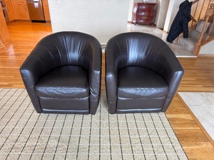 (2) Leather Accent Chairs