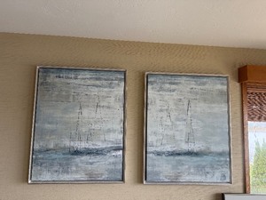 lot 25 image: (2) Sailboats Artwork