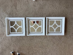 lot 38 image: 3 Piece Wall Art Mirrors