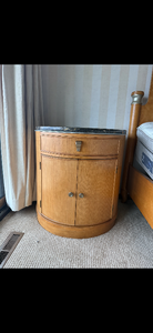 lot 14 image: (2) Marble Bedroom Nightstands