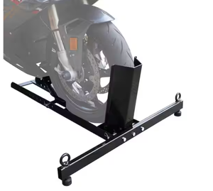 lot 1 image: Steel Motorcycle Stand Wheel Tire Chock for 16 in. 25 in. Off-Road and Standard Motorcycles