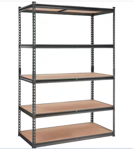 lot 18 image: Black Metal Storage Shelving Unit, 5-Tier Adjustable-2000 lbs. Capacity