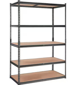lot 19 image: Black Metal Storage Shelving Unit, 5-Tier Adjustable-2000 lbs. Capacity