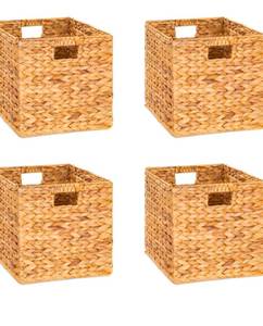 lot 147 image: Wicker Storage Baskets 4pk 11.8 x 11.8 x 11.8 Brown $59.99 Retail - Brand New