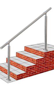 lot 150 image: Outdoor 5 Step Hand Rail 67 x 36 $135.99 Retail - Brand New