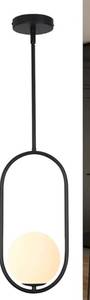lot 163 image: Modern Pendent Light One Light Chandelier Globe Black $62.99 Retail - Brand New