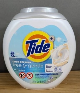 lot 171 image: Tide Odor Refresh Free and Gentle 25 XL Pods - Brand New