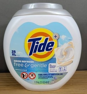 lot 172 image: Tide Odor Refresh Free and Gentle 25 XL Pods - Brand New