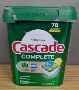 lot 179 image: Cascade Complete Lemon Scent 78 Count - Brand New