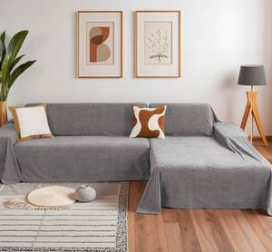 lot 198 image: Sectional L Shaped Sofa Cover Grey $41.99 Retail - Brand New