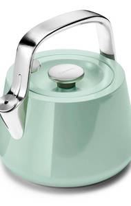 lot 199 image: Caraway 2qt Mint Green Whistling Tea Kettle $199.99 Retail - Brand New