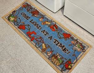 lot 213 image: Laundry Room Rug One Load at a Time 21 x 54 - Brand New