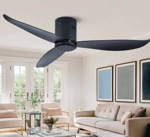 lot 217 image: Ceiling Fan 52 Matte Black No Light Reversible $109.99 Retail - Brand New