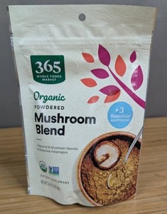 lot 229 image: 365 Wholesale Foods Organic Powdered Mushroom Blend 3oz - Brand New