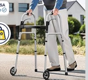 lot 233 image: Folding Walker Aluminum  $59.99 Retail - Brand New