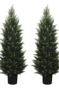 lot 242 image: Lomanto Artificial Plants 2pk Cedar Trees $99.99 Retail - Brand New