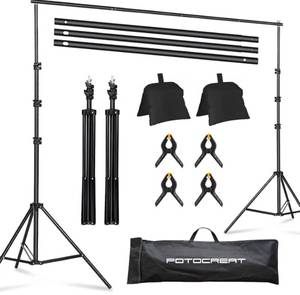 lot 251 image: Studio Backdrop Photo Stand 6.5ft x 6.5ft $39.99 Retail - Brand New