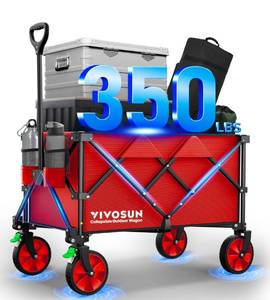 lot 271 image: Vivosun Foldable Collapsible Wagon Red $109.99 Retail - Brand New
