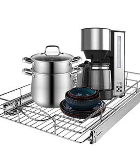 lot 273 image: Pull Out Cabinet Drawer Organizer 14 x 21 Heavy Duty $42.99 Retail - Brand New