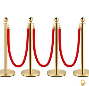 lot 274 image: Velvet Ropes and Stands 4pc $124.99 Retail - Brand New