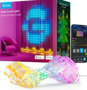 lot 112 image: Govee Curtain Lights LED Color Changing with Google Alexa 4.9ft x 6.6ft $129.99 Retail - Brand New