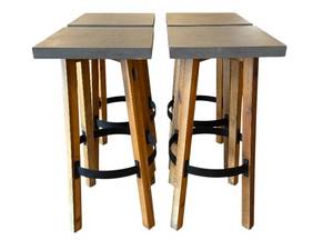 lot 9 image: LL - Set of 4 Broyhill Barstools with Faux Concrete Tops