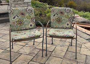 lot 63D image: OP - Pair of Vintage Metal Patio Chairs with Cushions