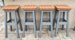lot 11D image: Set of 4 By the Yard Outdoor Bar Stools 30 inch Seat Height
