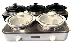 lot 32H image: LLR - Set of 2 Crock-Pot Triple and Double Slow Cooker Buffet Servers