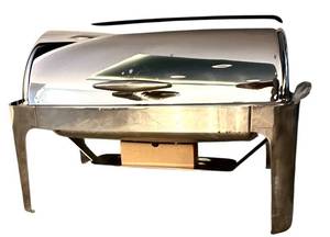 lot 39HH image: LLR - Winco Roll Top Stainless Steel Chafing Dish with Inserts