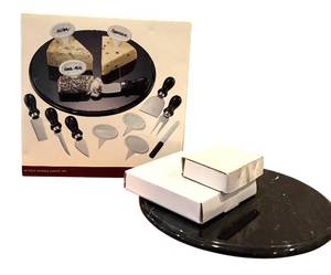 lot 64H image: LLR - Wine & Cheese 14 Piece Marble Cheese Set in Box