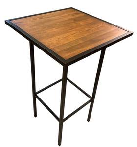 lot 70H image: LLR - Square Bar Height Table with Wood Top and Metal Frame
