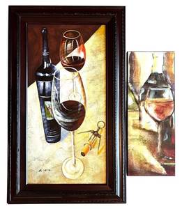 lot 72H image: LLR - Pair of Framed Wine and Cheese Prints by A. Fritz