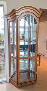 lot 80A image: ML - Philip Reinisch Illuminated Glass and Oak Display Cabinet