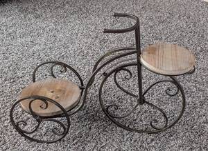 lot 82 image: ML - Metal and Wood Mini Bicycle Plant Stand