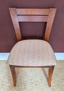lot 98 image: O - Saloom Furniture Wood Side Chair with Upholstered Seat