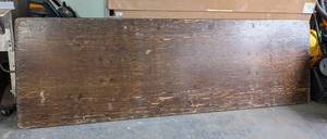 lot 111 image: G - 8ft x 31in Wood Folding Banquet Table with Metal Legs