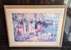 lot 147 image: ML - Framed Art Print of Garden Terrace Scene