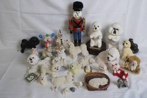lot 131 image: Collection of Bichon Frise Dog Figurines Assorted Manufacturers