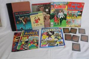 lot 156 image: Comic Lot with Vintage Books, Pokemon Magazine, and Magic the Gathering Cards