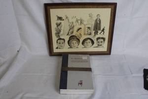 lot 161 image: Art Print with Framed Montage and Set of 3 Unopened Books