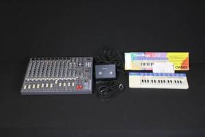 lot 172 image: Audio Mixer, Casio SA-7 Keyboard with Box & Johnson Footswitch Set
