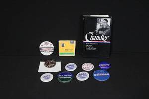 lot 179 image: Collection of Vintage Political Campaign Buttons, Book, and Memorabilia
