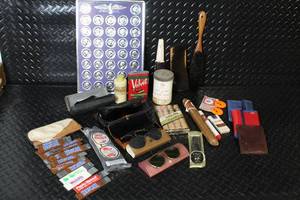 lot 254 image: Vintage Collectibles Lot with Wallets, Sunglasses, Brushes, Coins, and Miscellaneous Accessories