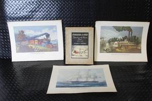 lot 291 image: Set of 3 Currier & Ives Transportation Prints by Penn Prints New York