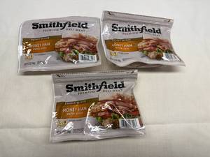 lot 29 image: K. 3x 12oz Smithfield Premium Deli Meat-2x 1.25lbs Thinly Slice Honey Ham